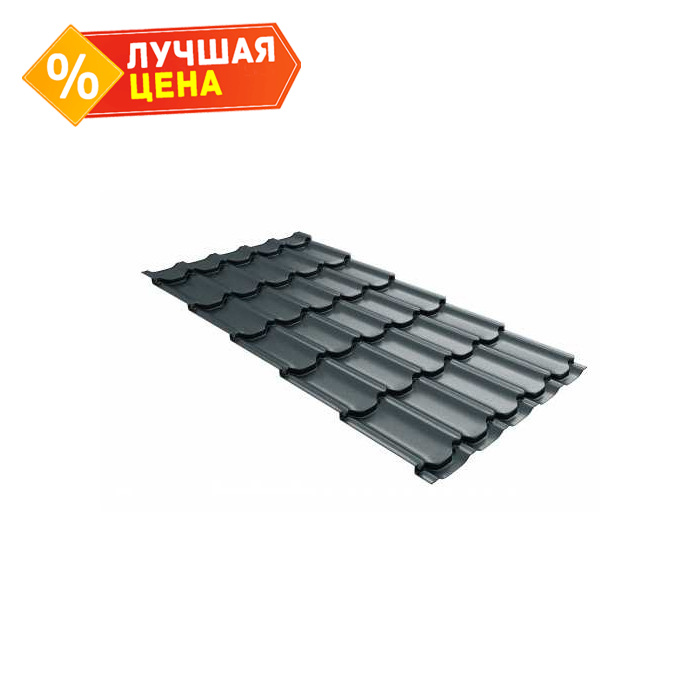 Металлочерепица Grand Line Kvinta plus (Квинта Плюс) 0,5 Satin RAL 7016 Антрацитово-серый