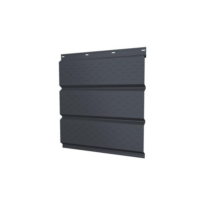 Софит металлический полная перфорация 0,5 GreenCoat Pural BT, matt с пленкой RR 21 светло-серый (RAL7040 серое окно)