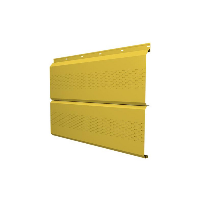 Софит ЭкоБрус с перфорацией 0,345 Grand Line 0,45 PE с пленкой RAL1018 цинково-желтый